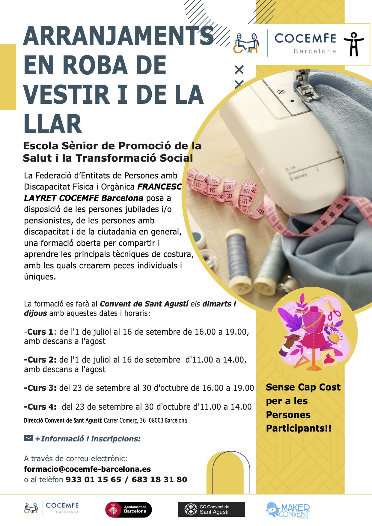 Flyer Arranjaments en roba de vestir i de la llar - Convent Sant Agustí