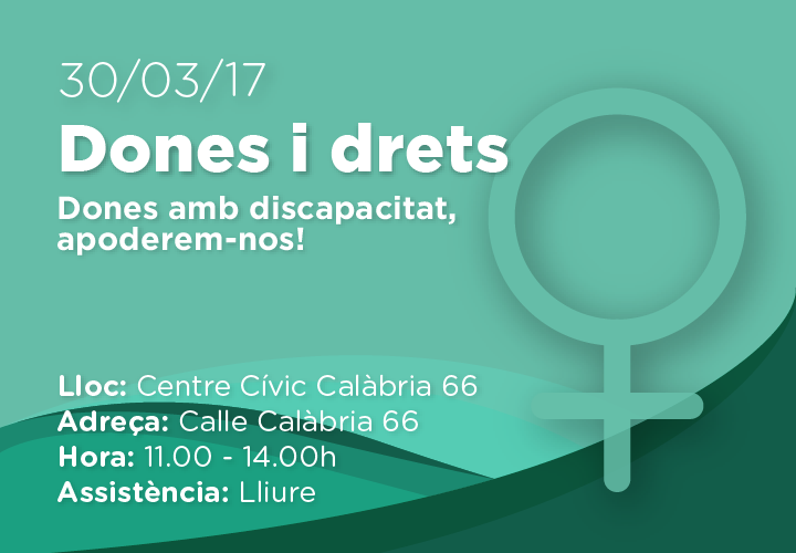 Demà 30 de març a les 11 hores començarà el cicle 'Dones amb discapacitat, apoderem-nos!' que inauguraran la regidora de Feminismes i LGTBI de l'Ajuntament de Barcelona, Laura Pérez i la presidenta de la Federació d'entitats de persones amb discapacitat física i orgànica COCEMFE BARCELONA, Pilar Díaz.
